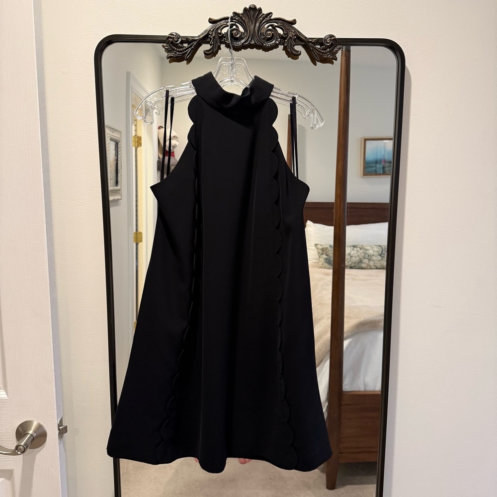 Ted Baker Black Scalloped Halter Mini Dress